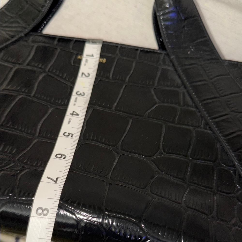 ANINE BING Black Croc-Embossed Satchel with Top Handles - Picture 8 of 14